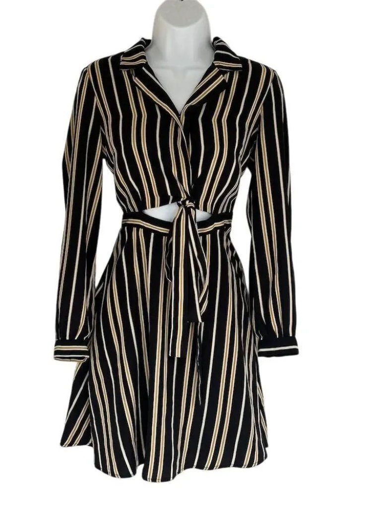 Astr The Label Tie Front Flare Dress Xs